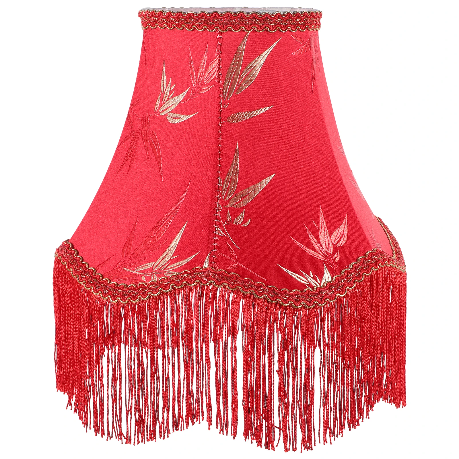 

European Style Vintage Fabric Lamp Shade Red Pendant Light Shades for Bedroom Living Replacement Lampshade Room Decor