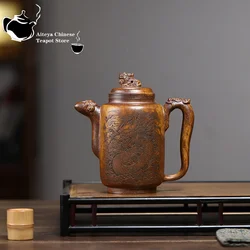 Yixing handmade purple clay teapot, raw ore section, mud and wood burning, Longteng, Sihai, Jizhi teapot, Chinese tea set