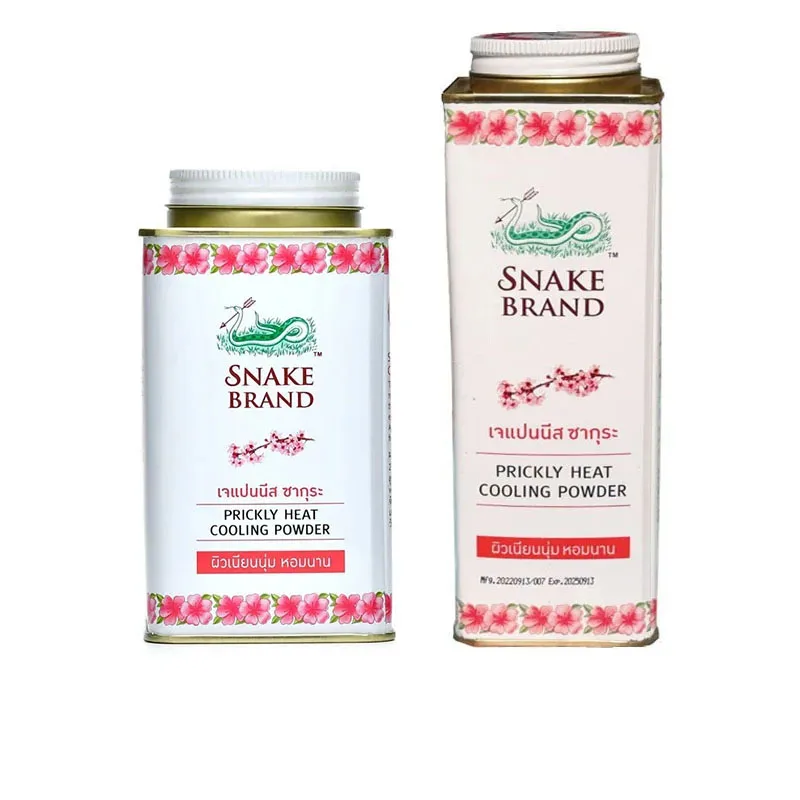 Snake Brand Prickly Heat Talcum Cooling Powder Bottle, Refreshing And Soothing Relieving Itching Sweatproof Underarm