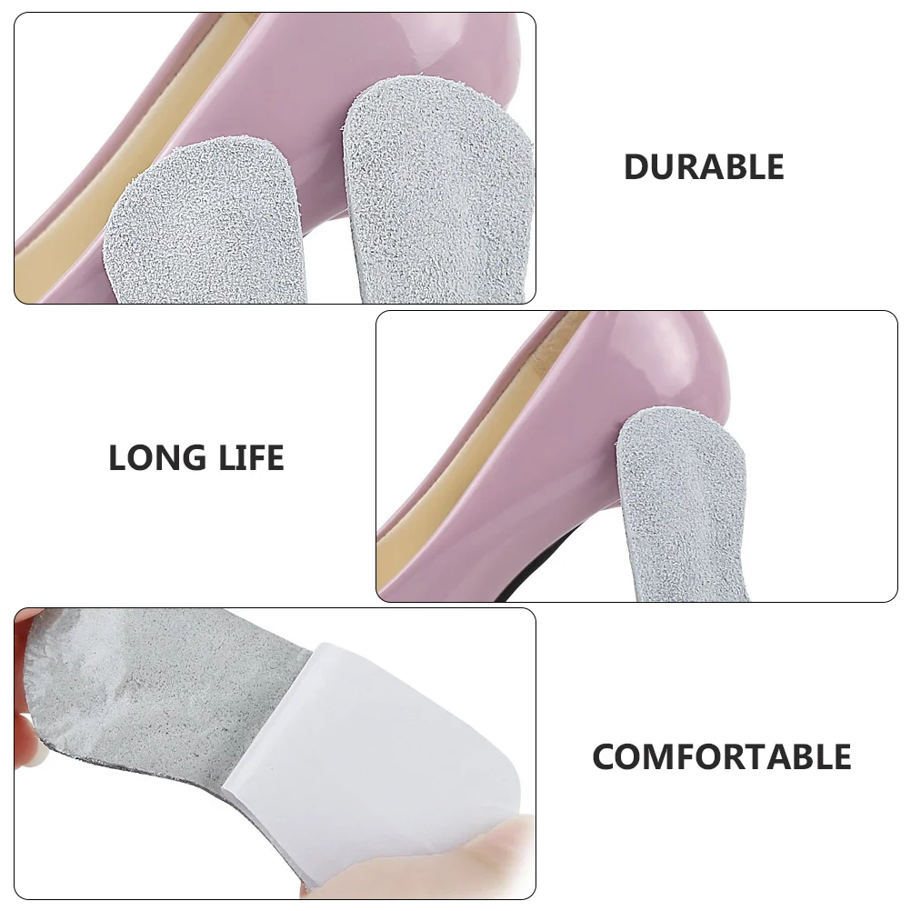 4 Pairs Shoe Insoles Post after Suede Heel Liners Boots Grips Grey Half Women's