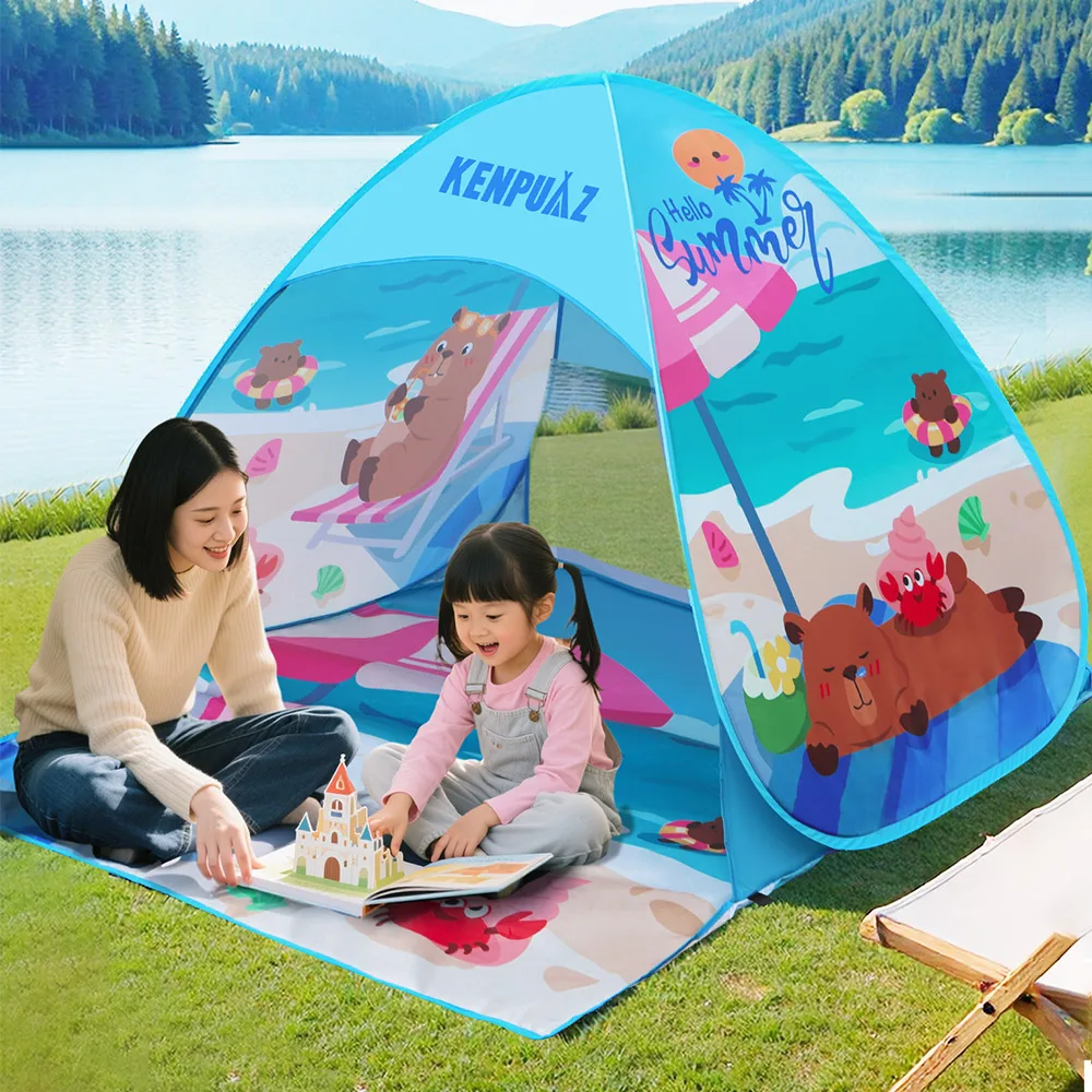 Kenpuaz Beach Tenda familiare impermeabile per bambini Tende da campeggio all'aperto per bambini Ventilare pop-up aperto portatile per parasole per bambini
