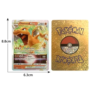 Cartas Pokémon Rainbow para Crianças, Ouro, Prata, Vmax, Coleção de Cartas GX, Treinador de Batalha, Espanhol, Inglês, Francês, Presentes de Natal 6 principais vendas cartas pokemon de ouro - №6
