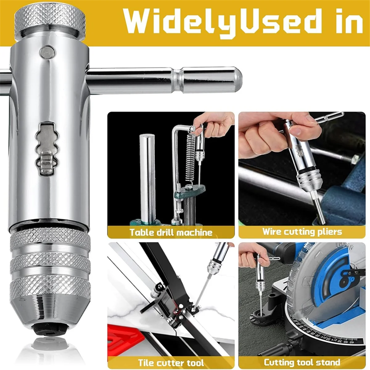 B03C 2 قطعة اسئلة T مقبض الحنفية وجع ، قابل للتعديل T مقبض بار حامل تصعيد الحنفية وجع ل متري M3-M8 / M5-M12 #6