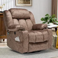 for Massage Swivel Rocker Recliner with Heat and Vibration, Manual Glider Rocking Recliner Chair