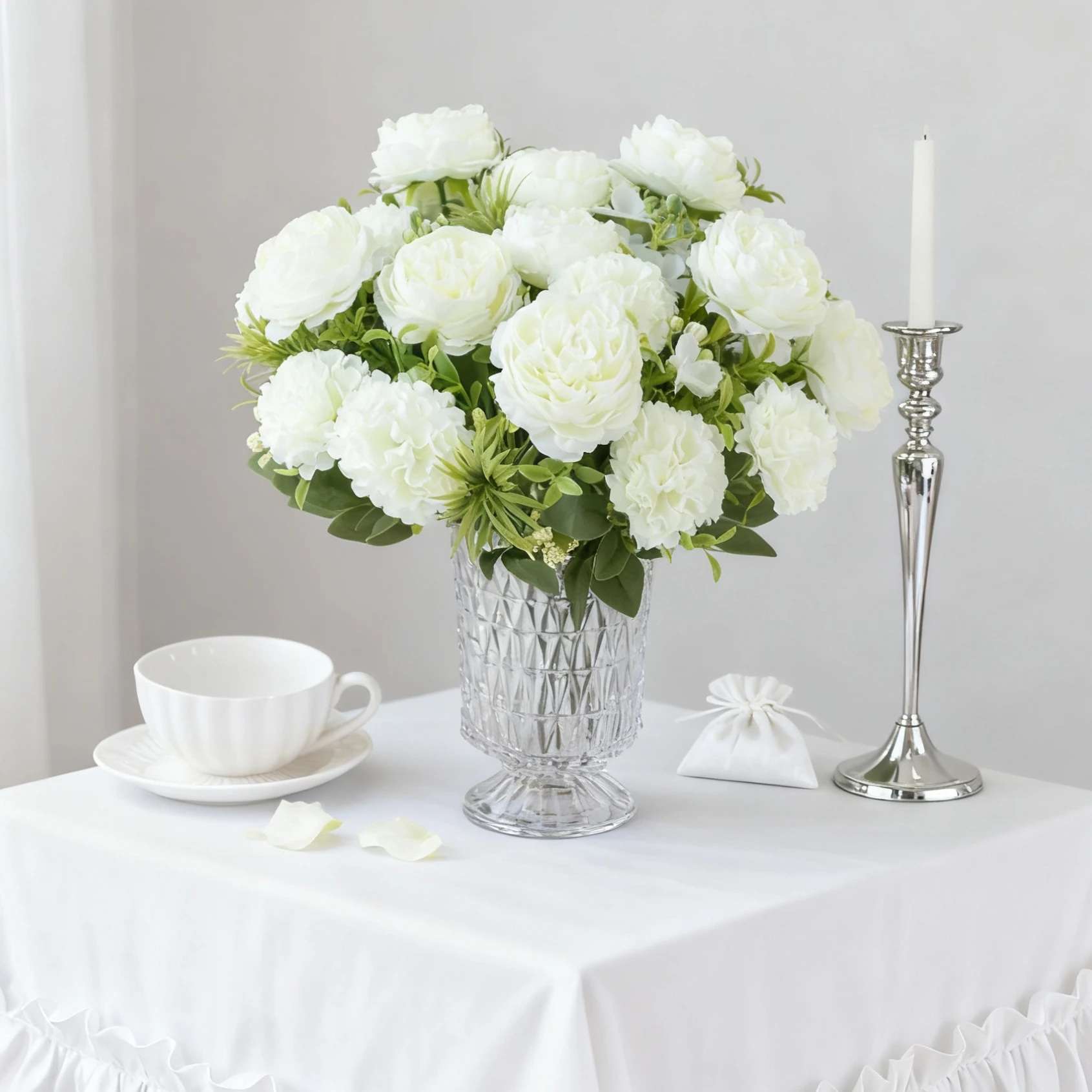 Künstliche Blumen, Knollenchrysanthemen, Pfingstrosengirlande, für Zuhause, Wohnzimmer, Tisch, Bonsai, Hochzeit, Brautstrauß, Dekoration, DIY-Geschenkbox