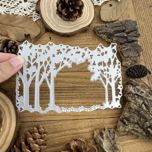 魅惑的な冬の森の木の金属切削ダイスクラップブッキングのためのメリークリスマスツリーダイカットDIYアルバムカード作成装飾 12の最高の販売クリスマスツリーダイ-6