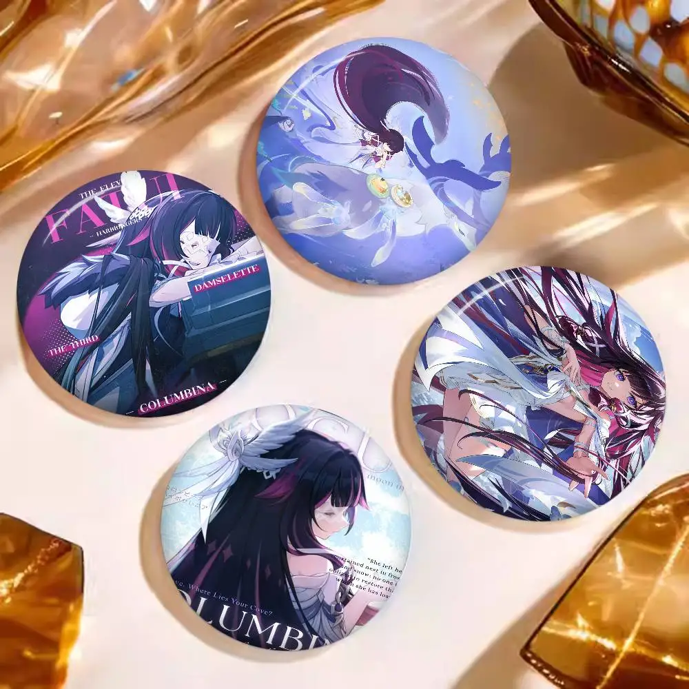 Genshin Impact Columbina Anime Brooches Cute Cartoon Badge Jacket Jeans Lapel Pin Gift Accessorie