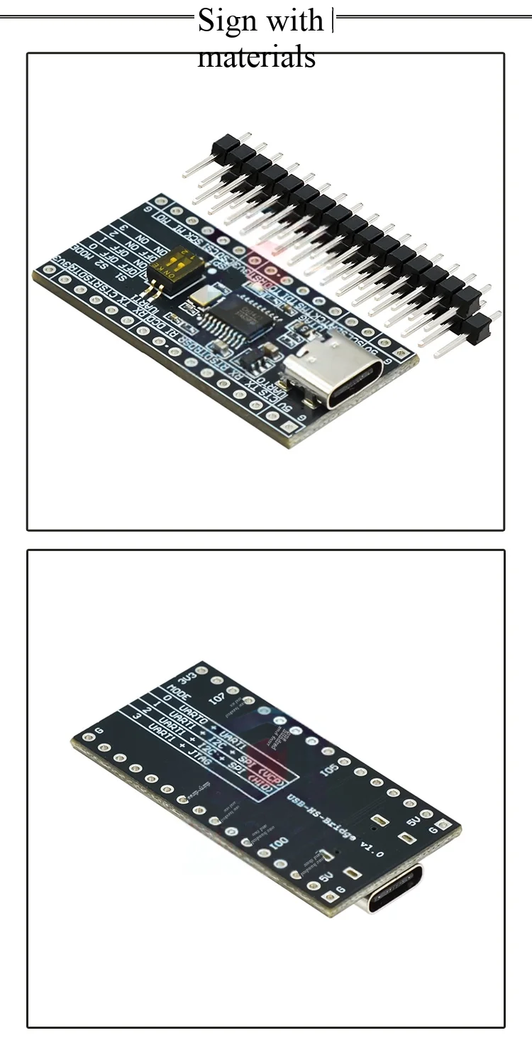 CH347T-Entwicklungsboard, Mikrocontroller-Modul mit Hochgeschwindigkeits-USB-zu-UART/I2C/SPI/JTAG/GPIO-Konvertierung – Detail 4