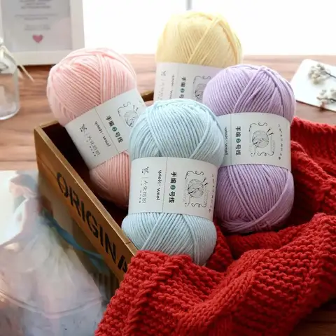 뜨개질을위한 100g 원사 크로 셰 뜨개질 면사 Diy 손 뜨개질 아기 양모 크로 셰 뜨개질 스카프 코트 스웨터 직조 스레드 아기 크로 셰 뜨개질