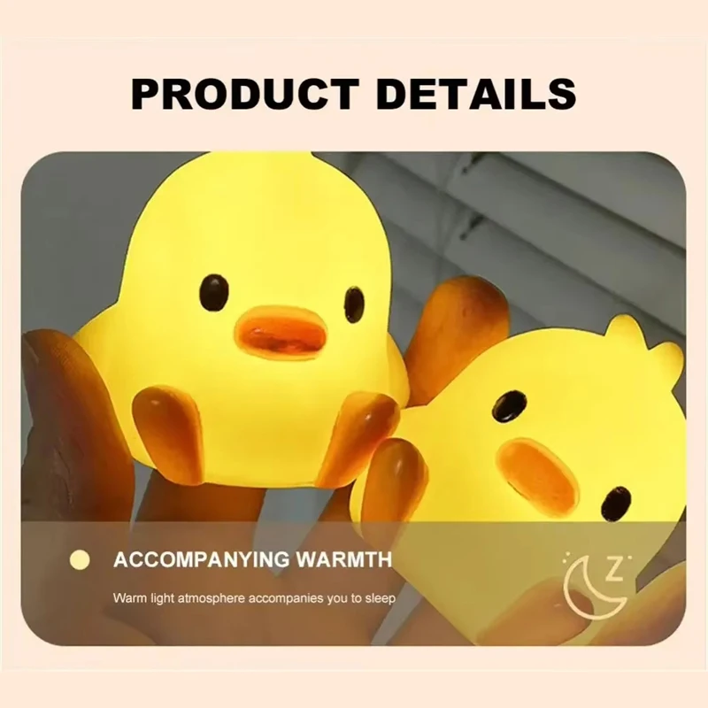 Cartoon Night Light Duck Bedroom Decoration Cute Cartoon Animal Night Light Christmas Gifts For Kids Room Bedside Sleeping Lamp view 2