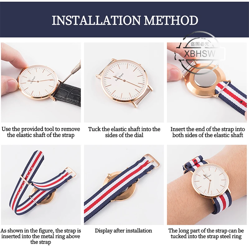 Watch Strap for dw Nylon Strap 12mm 14mm 13mm 16mm 19mm Watch Band Rose Gold Bracelet Buckle for Daniel Wellington Women Men