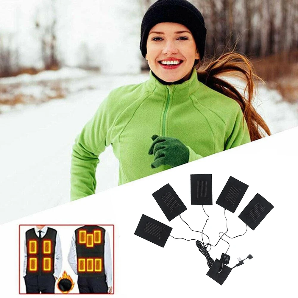 KSOL USB Clothes Heater Pad with 3 Gear Adjustable Temperature Electric Heating Sheet Warmer Pad for Vest Jacket 9 in 1
