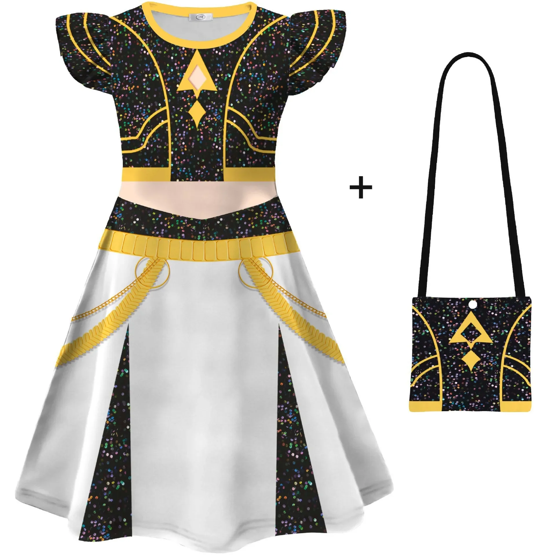 

Movie K-Pop Demon Hunters Halloween Girls Rumi Mira Zoey Costume Sleeve Dresses Bag Fashion Casual Kids Carnival Clothing