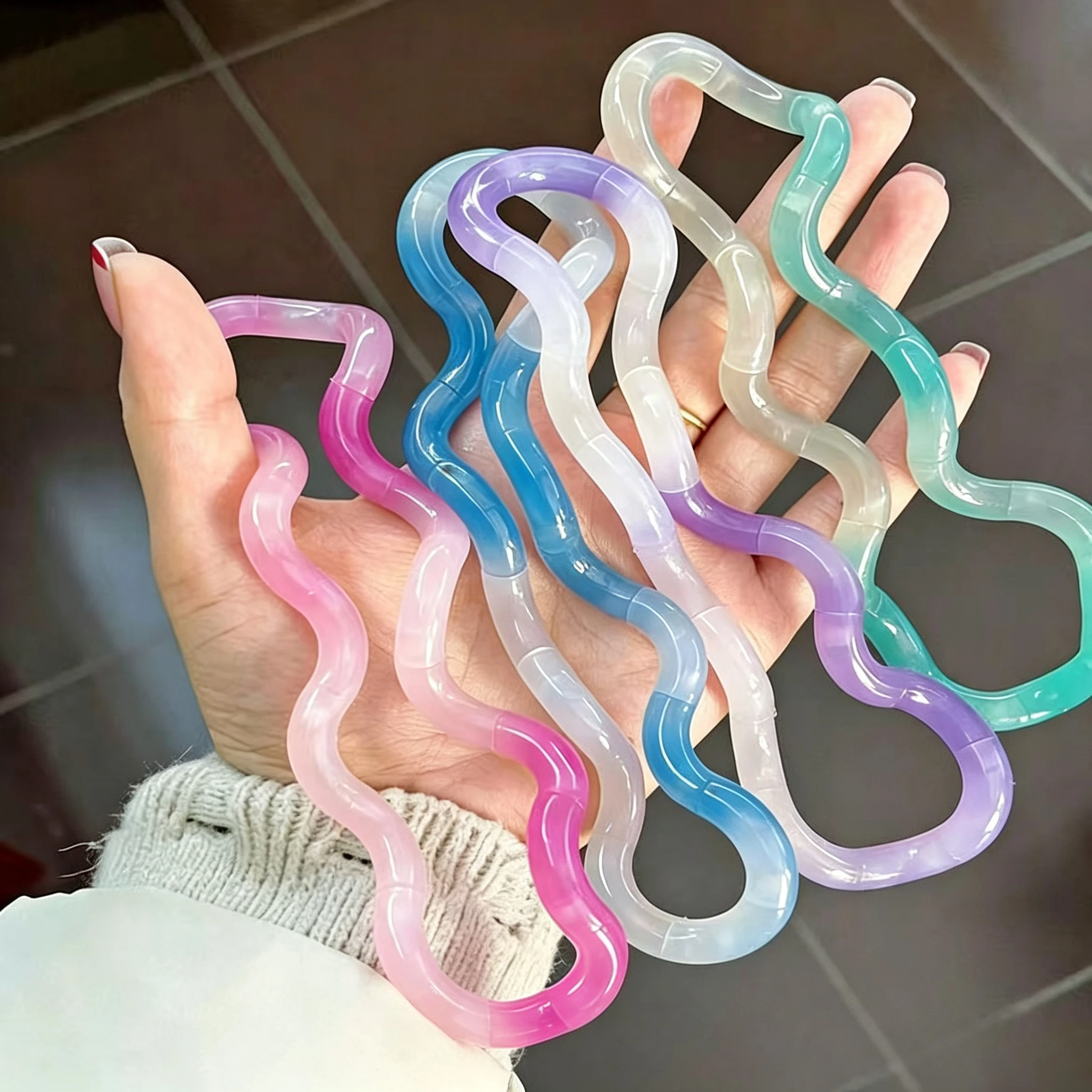Thermochromic Twist Deformable Rope Squishy Fidget Toy, Infinite Stress Anxiety Relief Focus Anti‑Stress Knot Deformation Toy
