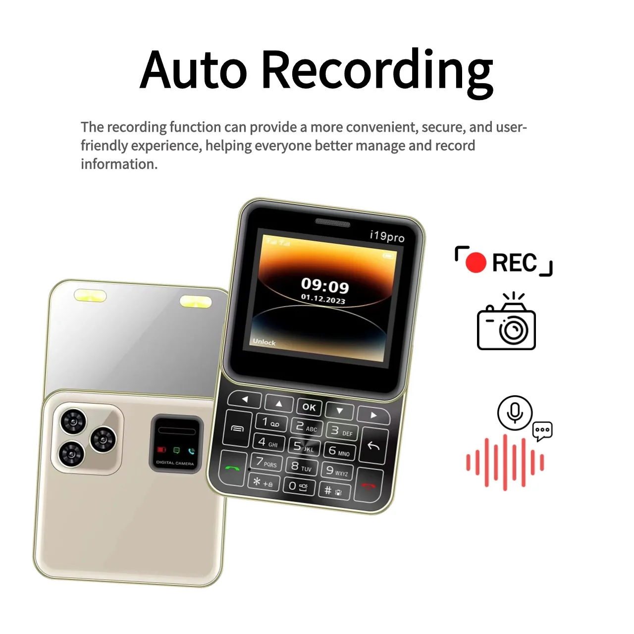 هاتف محمول منزلق صغير ، زر i19 برو مربع ، بوصة ، شريحة مزدوجة ، 2 غرام جي إس إم ، بلوتوث ، كاميرا FM ، هاتف خلوي صغير غير مقفل ، جديد ،