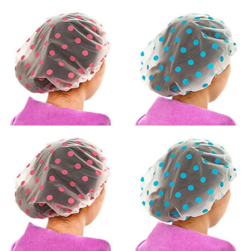 Colorful Thickened Non-disposable Shower Cap Bath Waterproof Polka Dot EVA Adult Shower Anti-oil Waterproof Cap Shower Cap