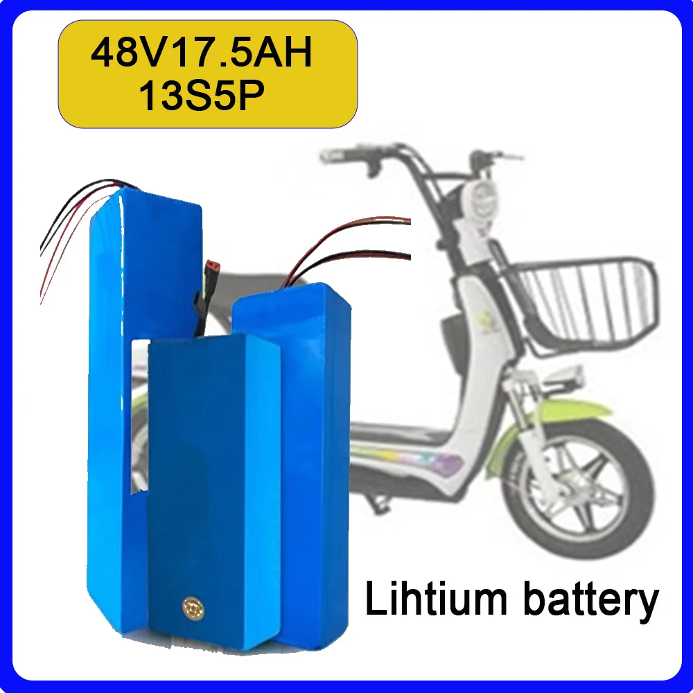 

Battery pack 18650 suitable for 500-1000W motor, 13S5P 48V 17.5Ah rechargeable lithium battery, integrated smart BMS