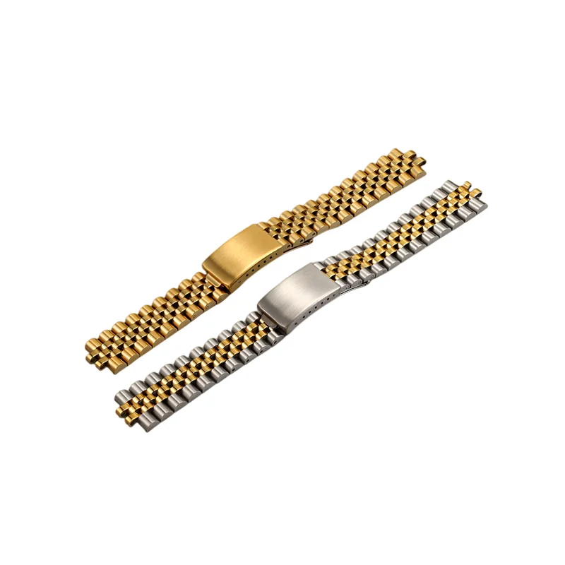 

Stainless steel 2 tone gold 18mm 9m 20mm Curved end Gold Jubilee Watch Band Strap Band Bracelet Fit For RLX SKX Watch