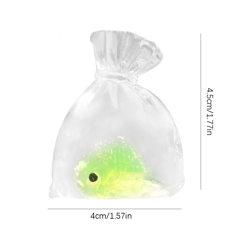 Cute Goldfish Bag Mochi Soft Rubber Squishy Toy Goldfish Pinching Slow Rebound Decompression Vent Toy Stress Release Gift