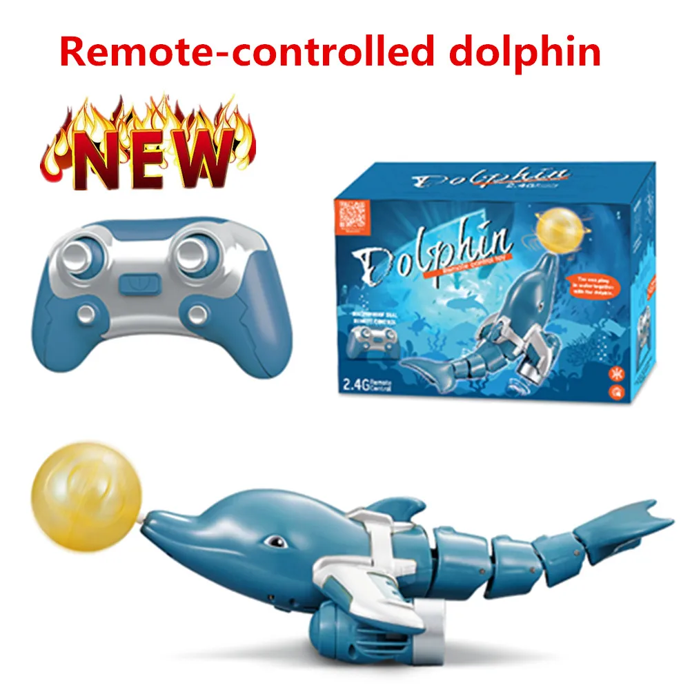 Remote Control Dolphin Toy Animal Model Toy 2.4G Simulated Dolphin RC Boat Toys For Swimming Pool Sea Water Bathroom Bathtub