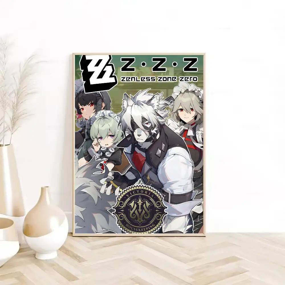 لعبة فيديو Zenless Zone Zero ملصق HD مثبت جدار مقاوم للماء غرفة المعيشة المنزلي غرفة نوم النوم بار الديكور الجمالي