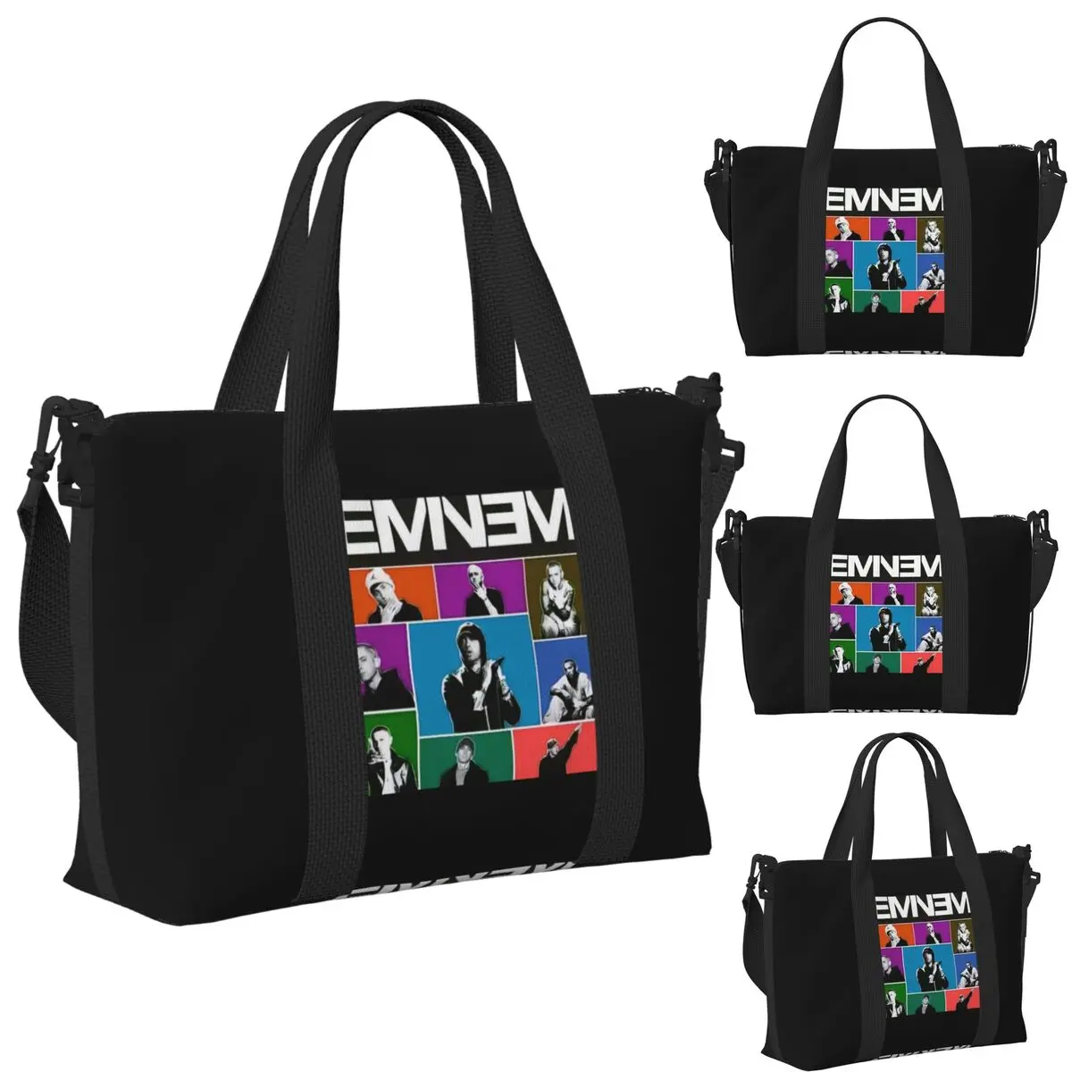 

Eminem American Pop Music Hip Hop Rapper Beach Travel Bag Large Capacity Tote Bags for Sport Women Shopping Duffle Shoulder Bag