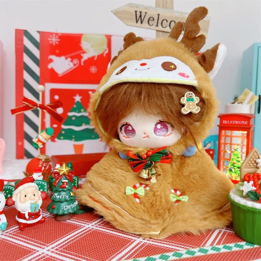 คริสต์มาสผ้าคลุมไหล่ผ้าฝ้าย 20 ซม.ตุ๊กตาเสื้อผ้าตุ๊กตาเสื้อคลุม Snowman ตุ๊กตาตุ๊กตาเสื้อผ้าชุด DIY เสื้อผ้าชุดของเล่นตุ๊กตาเสื้อผ้า