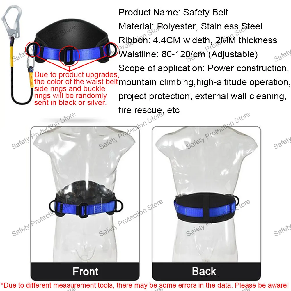 High-altitude Work Safety Belt Single Waist Work Harness Safety Rope Outdoor Climbing Training Electrician Protective Equipment