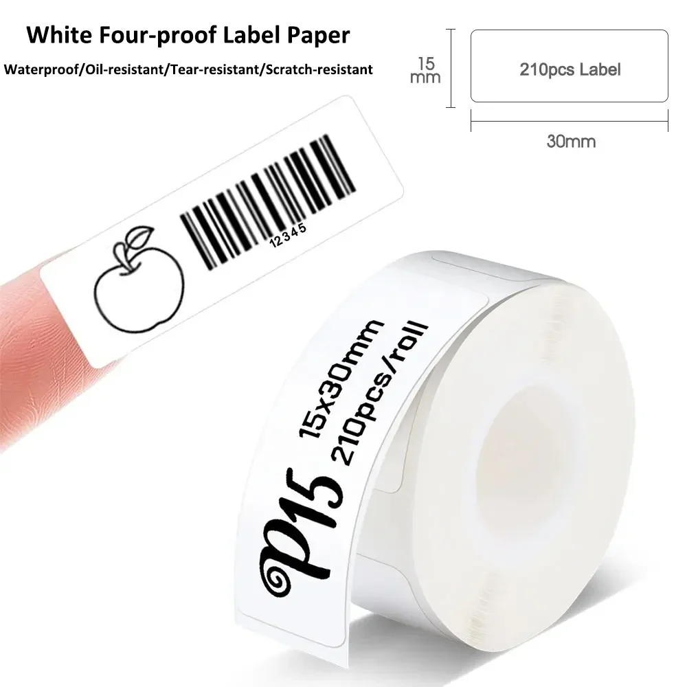 15x30mm White Four-proof Label Thermal Paper For Small Business/Home Use Barcode Labels Waterproof,Oil-proof Friction-resistant