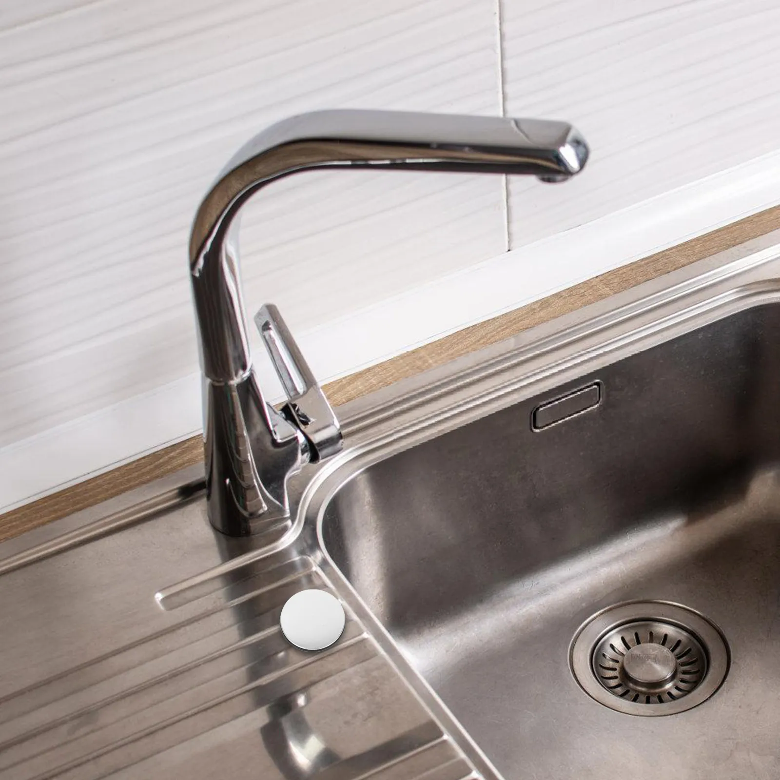 

Stainless Steel Sink Hole Cover for Kitchen Faucet Holes Sprayer Soap Dispenser Unused Tap Holes Countertop Washbasin Leak Proof