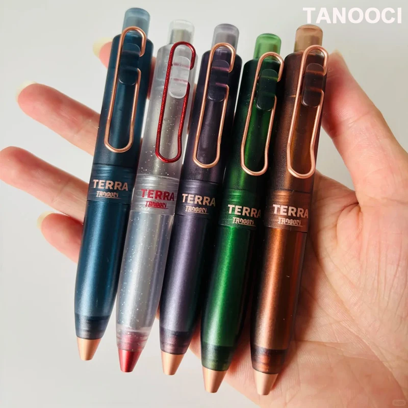 TANOOCI TERRA Mineral-Gelstift 0,5 mm, Aluminium-Magnesium-Legierungs-Körper, schnelltrocknend, niedrige Schwerpunktposition, Taschenstifte, Büro- und Geschäftsbedarf