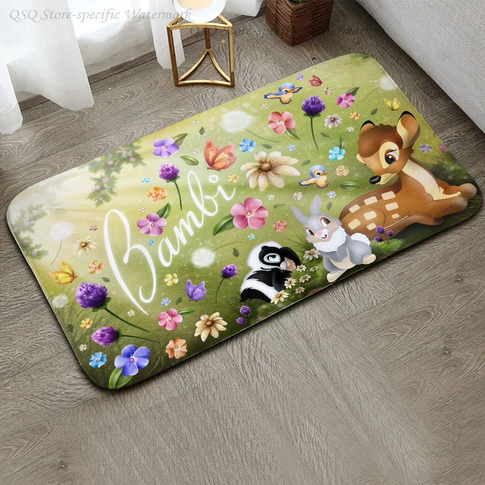 1pc MINISO Disney Bambi Floor Mat Anti-Slip Kitchen Bedroom Handmade Tufted Rug Carpet Living Room Entrance Rug