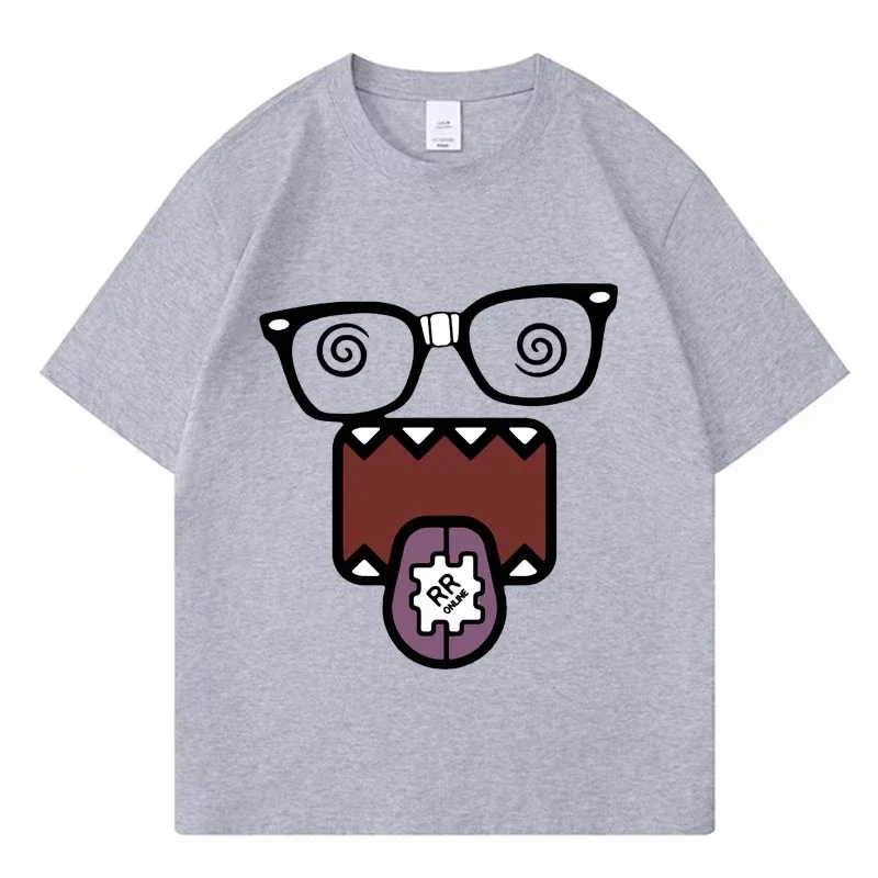 Domo Kun Funny Meme T Shirts Men's Women Clothes Classic Cotton Casual Tee Shirts Short Sleeve Summer T-shirt Tops Streetwear