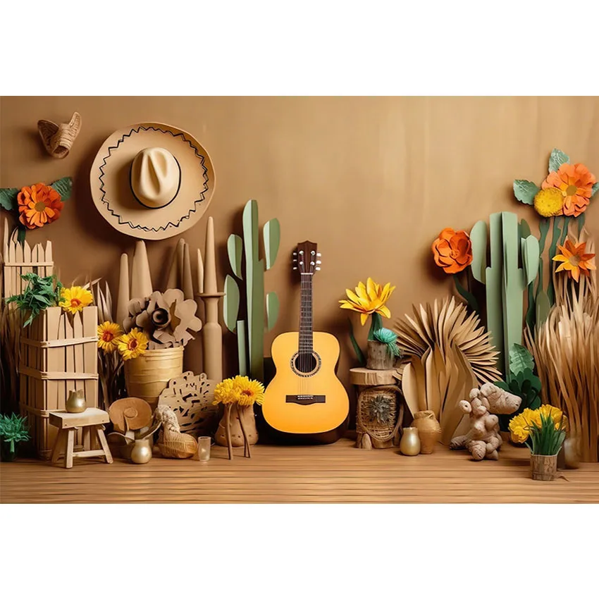 Avezano Backdrop Mexico Wild West Desert Cactus Vintage Cowboy Theme Kids Birthday Party Decor Photography Background Photo Prop