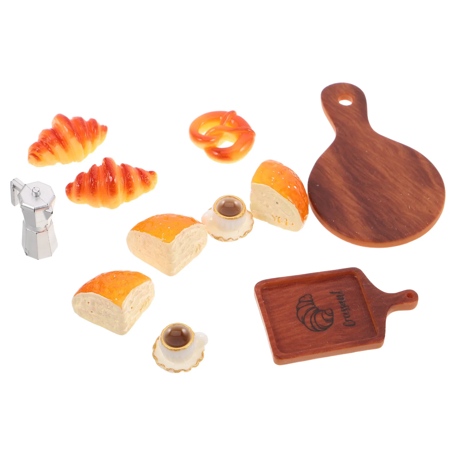 1 مجموعة 1 مجموعة مصغرة الغذاء المطبخ الديكور مجموعات واقعية الراتنج الخبز القهوة شرب دمية اكسسوارات Diy بها بنفسك مخبز Diorama #1