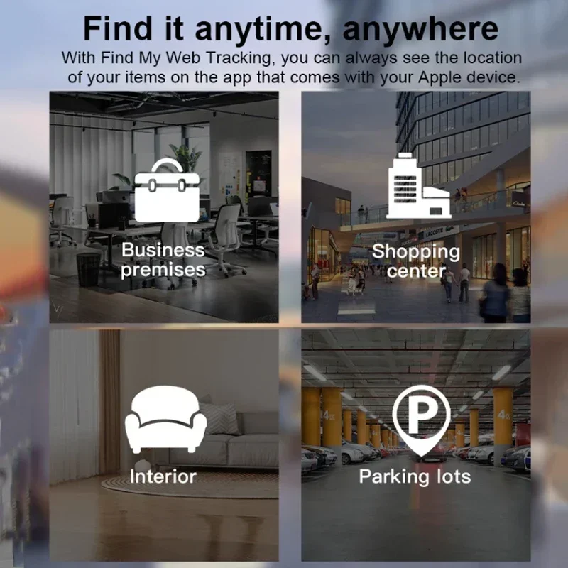 Wireless Rechargerable Smart Card Tracker Work with Apple Find My App Back Cover Icard Tag for Iphone Airtag ID Card Finder