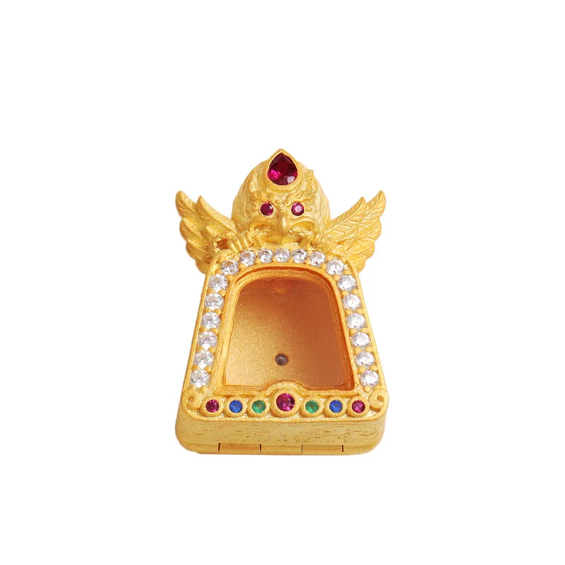 Guochao Hawk Redpoll المتخصصة لتمثال بوذا النحاس الفضة مطلي قلادة ذهبية سوداء المتخصصة التبتية لتمثال B