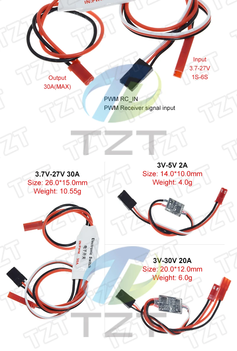 2-20A Hochstrom-Fernbedienungs-Elektronikschalter 3-30V für Luftfahrtmodelle, Pflanzenschutz, RC-Drohnen, Wasserpumpen, PWM-Signalsteuerung – Detail 3