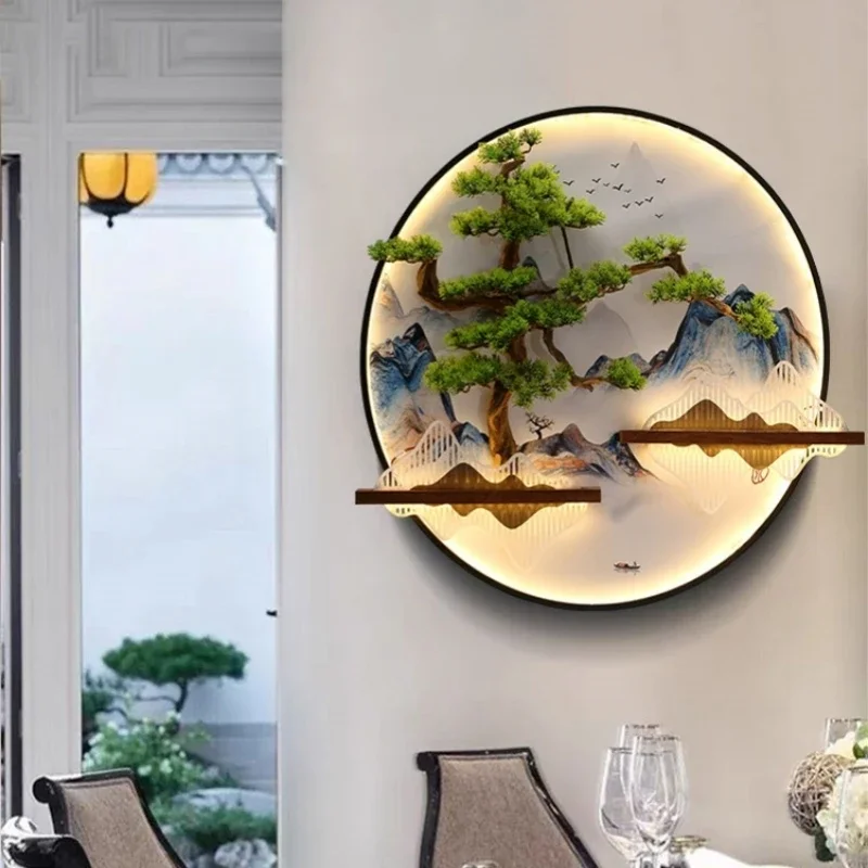 Luxury Round 3D LED Wall Light For Corridor House Living Room Study Lustre Hanging Painting Lighting Mural Lamp Home Decoration