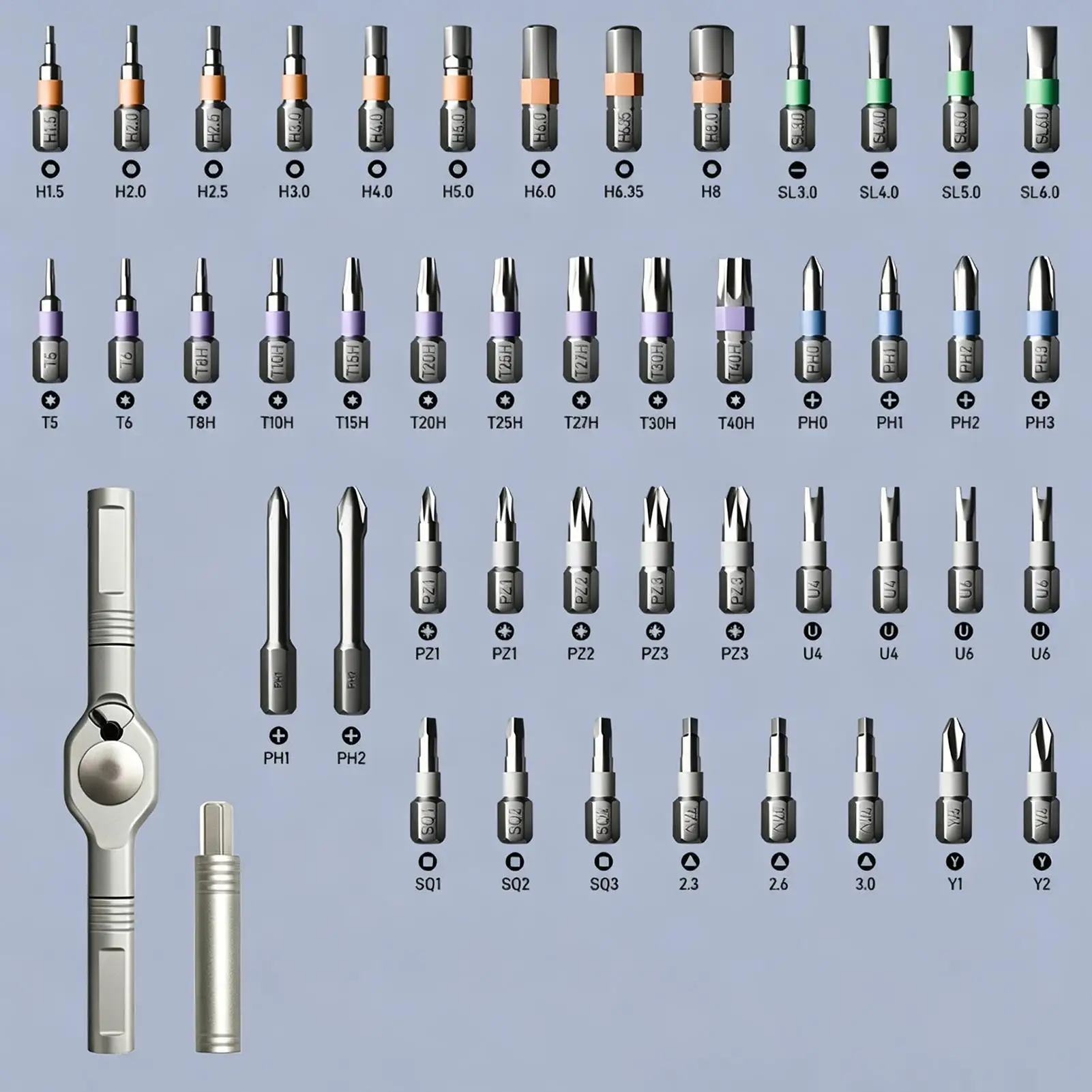 

Magnetic Screwdriver Set 46-in-1 Portable Precise T Handle Tools Kit Screw Driver Set for Household Repair Home Furniture Living