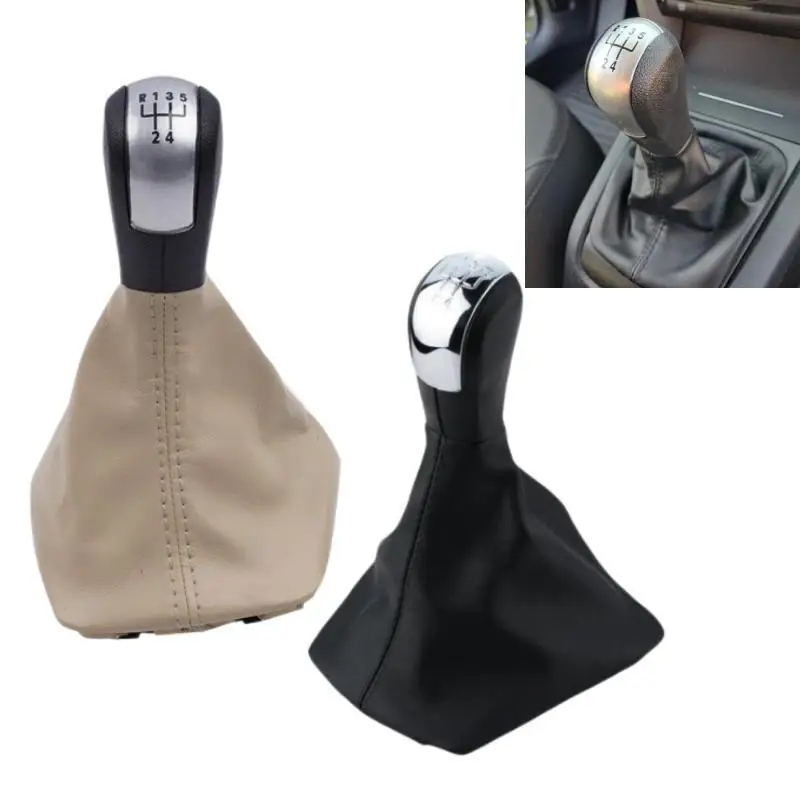 For Skoda Octavia A5 MK2 Sedan & Combi 2004 2005 2006 2007 2008 2009 2010 2011 2012 Car Gear Stick Shift Knob With Leather Boot