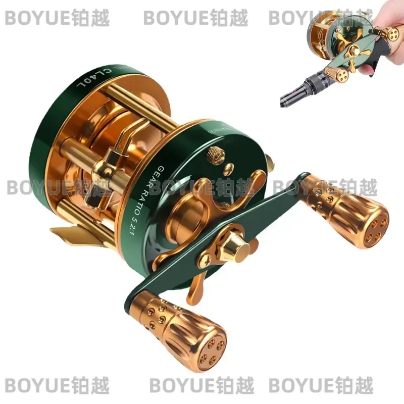 Retro Green Baitcasting Reel 40L 60L Metal Spool 2BB 10kg Drag High Power Jigging Fishing Wheel for Boat Sea Gear