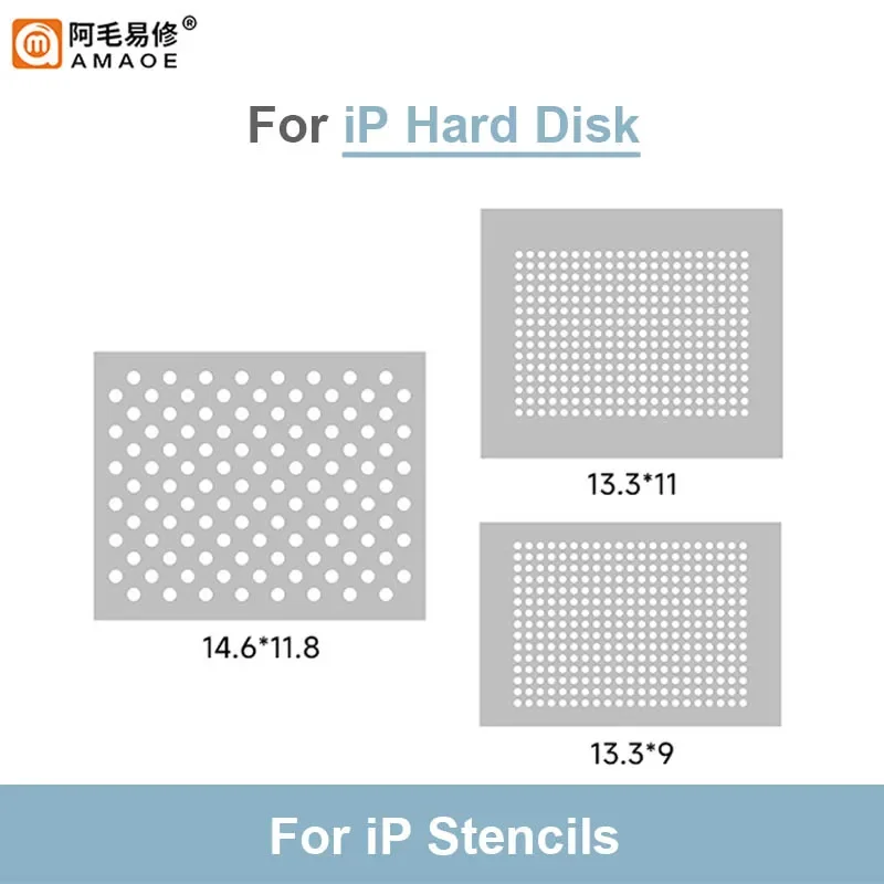 AMAOE IP NAND Repair BGA Reballing Stencil Kits Hard Disk Maintenance Positioning Auxiliary Tin Planting Steel Mesh Template