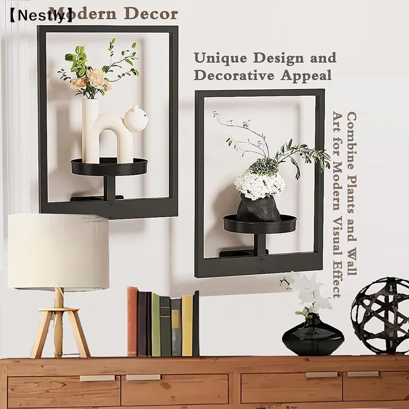 Metal Plant Wall Frame Photo Frame Wall Planter Wall Mounted Planter Stylish Metal Window Plants Holder 〔Nest〕