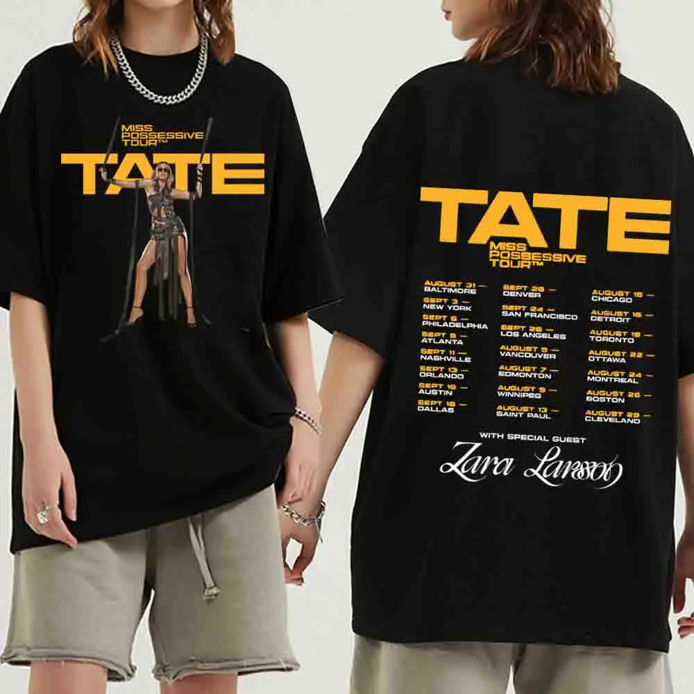 Tate McRae Miss Possessive World Tour 2025 T-Shirts Unisex Harajuku O-Neck Short Sleeve Popular Music Shirts Fans Gift