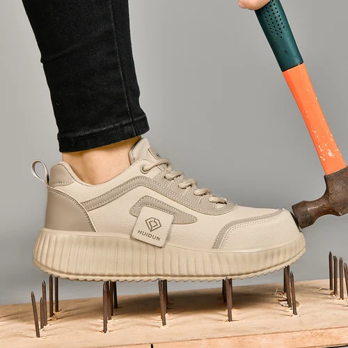 Zapatos de seguridad a la moda, botas para mujer, zapatos con punta de acero, zapatillas de trabajo a prueba de perforaciones, zapatos femeninos, botas de trabajo antideslizantes