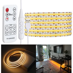Uzaktan kumanda DC5V USB COB LED ışık şerit lineer kısılabilir 8mm 480leds/m RA90 esnek 3000K 4000K 6000K kırmızı mavi yeşil