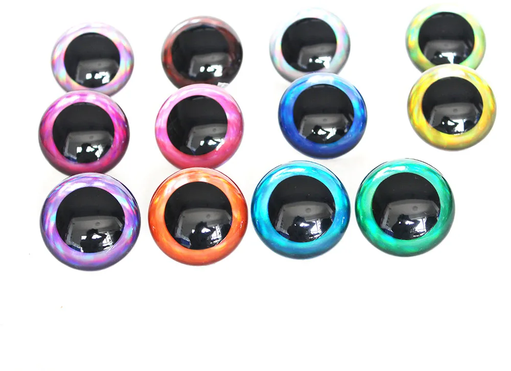 20pcs 12kinds 9mm 10mm 12mm 15mm 16mm round clear toy safety glitter eyes with glitter fabric with hard washer D12