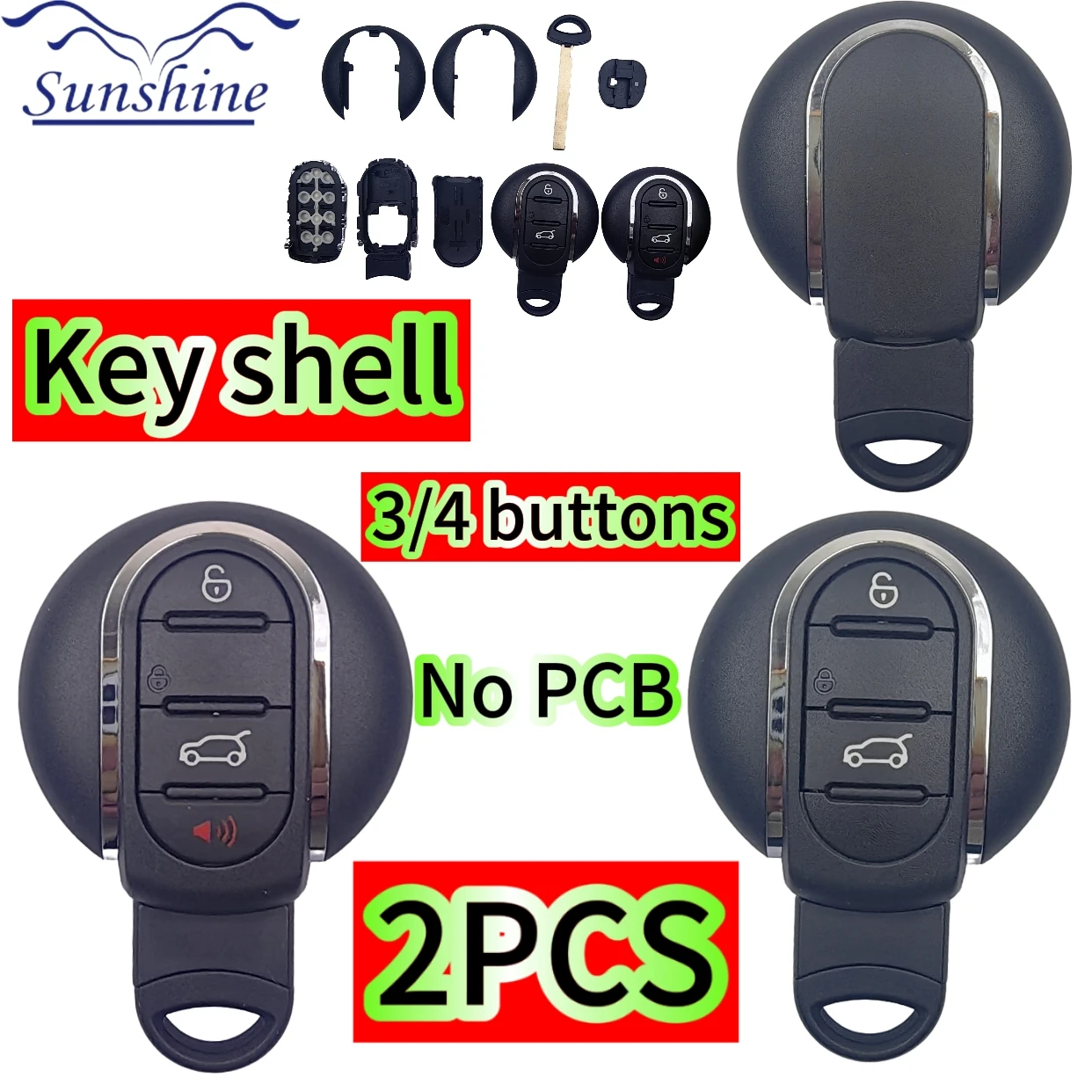 

2PCS 3/4 Buttons Car Key Case Holder Smart Remote Fobs Cover Shell For BMW Mini Cooper F54 F55 F56 F57 F60 2015 2016 2017 2018