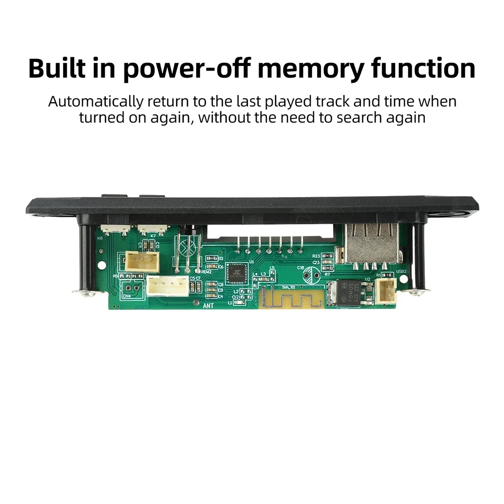 Bluetooth MP3-Audio-Decoder-Board 12V DC mit LED-Display, Fernbedienung, verlustfreier Multi-Format-Unterstützung für Auto-Audio – Detail 15